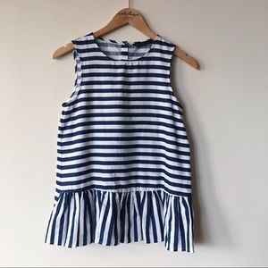 Zara Basic Gathered Hem Striped Shirt XS